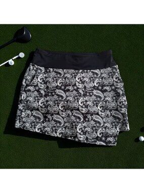 HEAD Black White Asymmetrical Golf Tennis Skort Size Medium